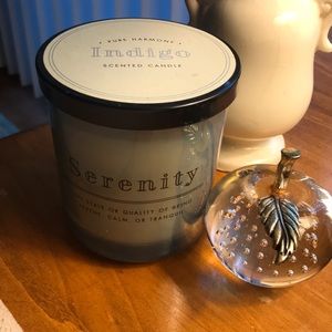 Indigo candle in pure harmony scent.